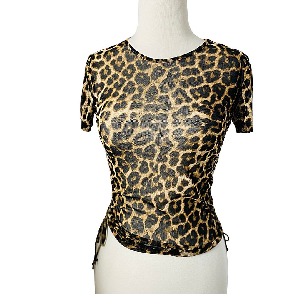 Leopard Mesh Top
